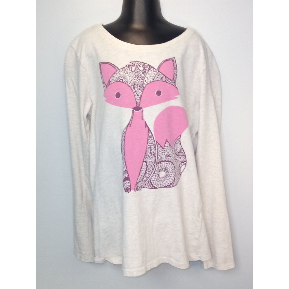 Old Navy Kid's Tan Pink Long Sleeve Tee Shirt Size Large (10/12)